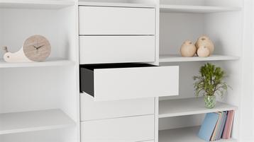 Kitchn Elan Indvendig skuffe - 56,8 x 46,9 cm. - Fuldudtræk m/ Push to open - Hvid - Højde 18,8 cm